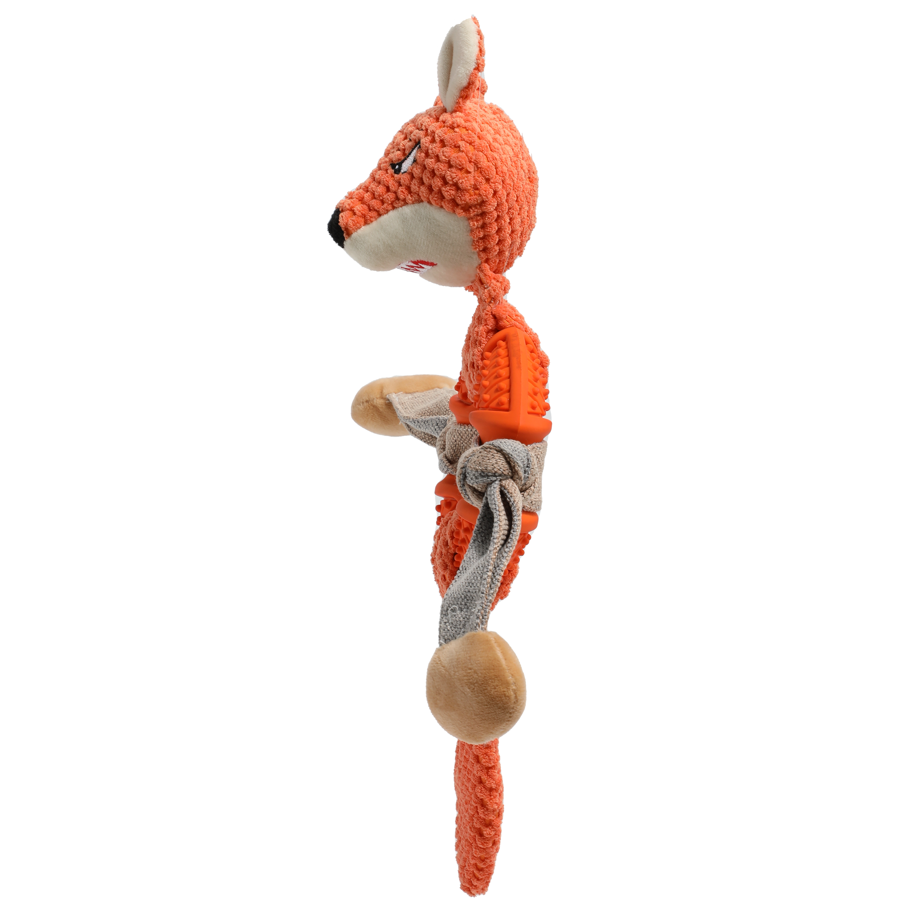 Toy for Dogs Fox with Squeaker, Plush+Rubber Ring
